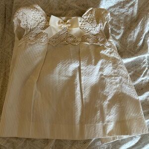 Charming Cream Lace Kids Dress with Bow